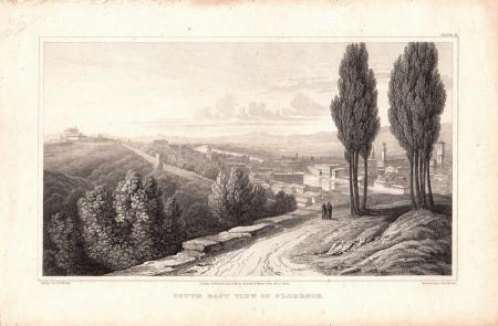 Quadro di Elisabeth Frances Batty South east view of Florence - stampa carta 
